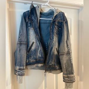 Distressed jean jacket